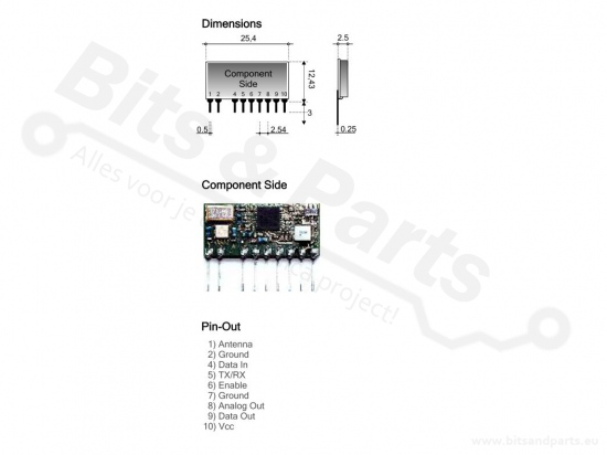 RF Transceiver Aurel RTX-MID-5V 433,92MHz 650201044G